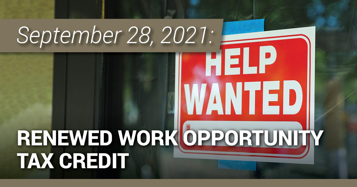 Renewed Work Opportunity Tax Credit