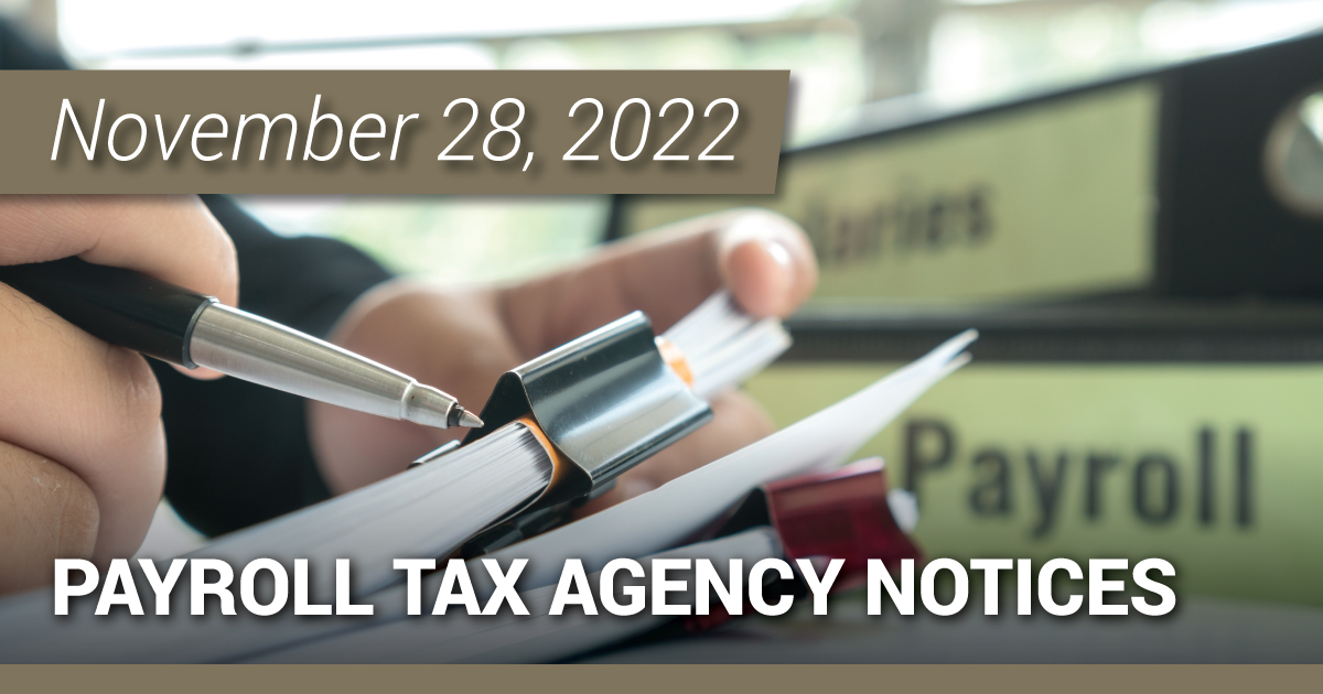 Payroll Tax Agency Notices